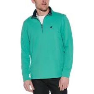 Brooks Brothers Preppy Kelly Green Pullover Quarter Zip Up Sz L